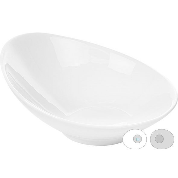 Bols allongés en porcelaine blanche Bols allongés en porcelaine blanche